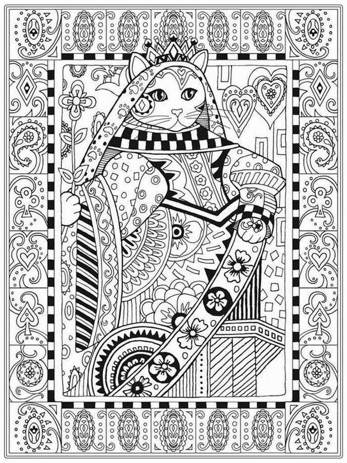 Queen Cat Coloring Pages For Adults