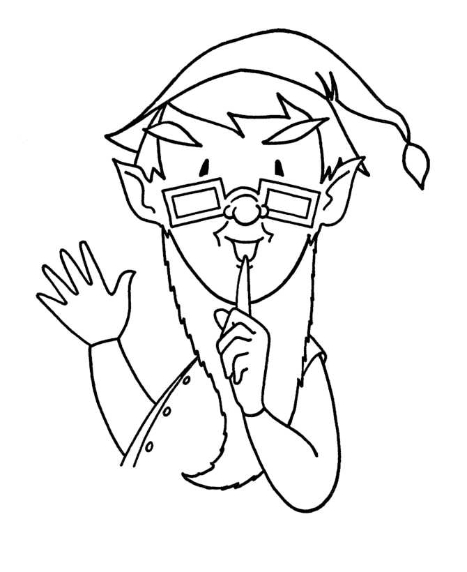 Quiet Elf Coloring Page