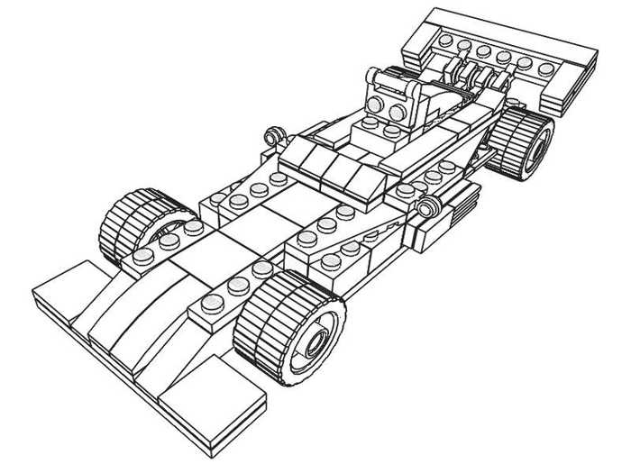Race Car Lego Coloring Page
