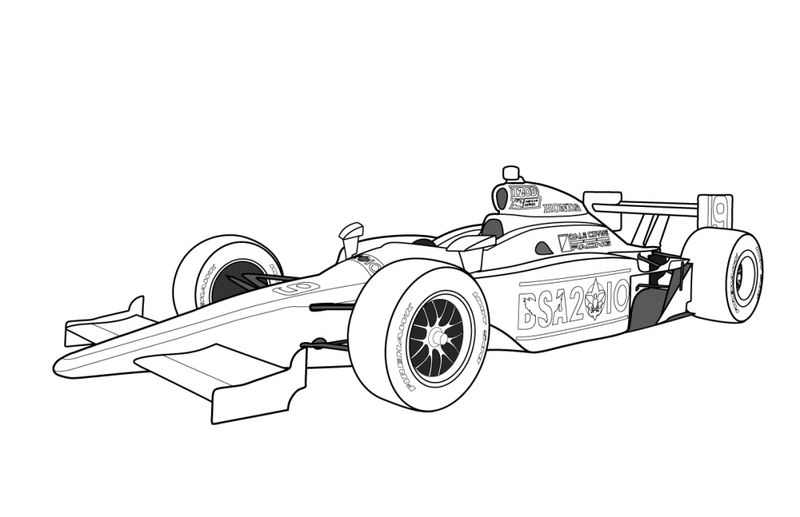 Racing Car Coloring Pages For Kids Printable
