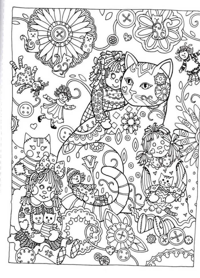 Ragdolls And Cats Coloring Page For Adults