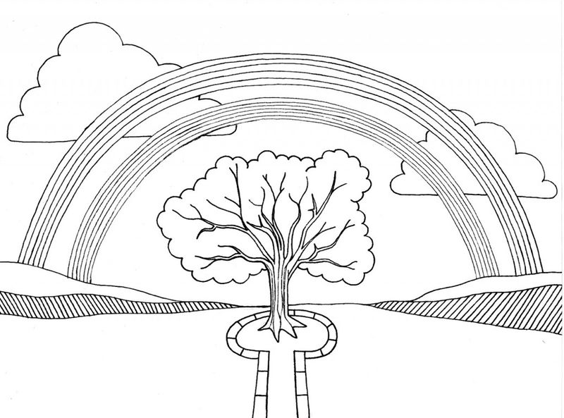 Rainbow Coloring Page For Kids