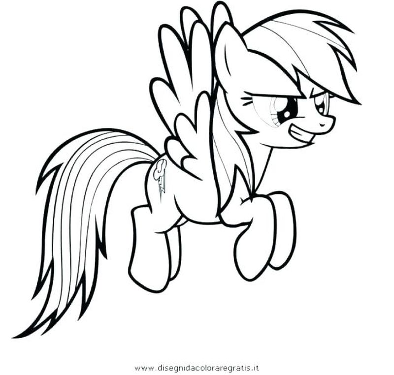 Rainbow Dash Coloring Pages Flying