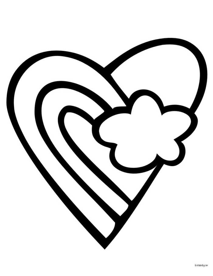 Rainbow Heart Coloring Pages