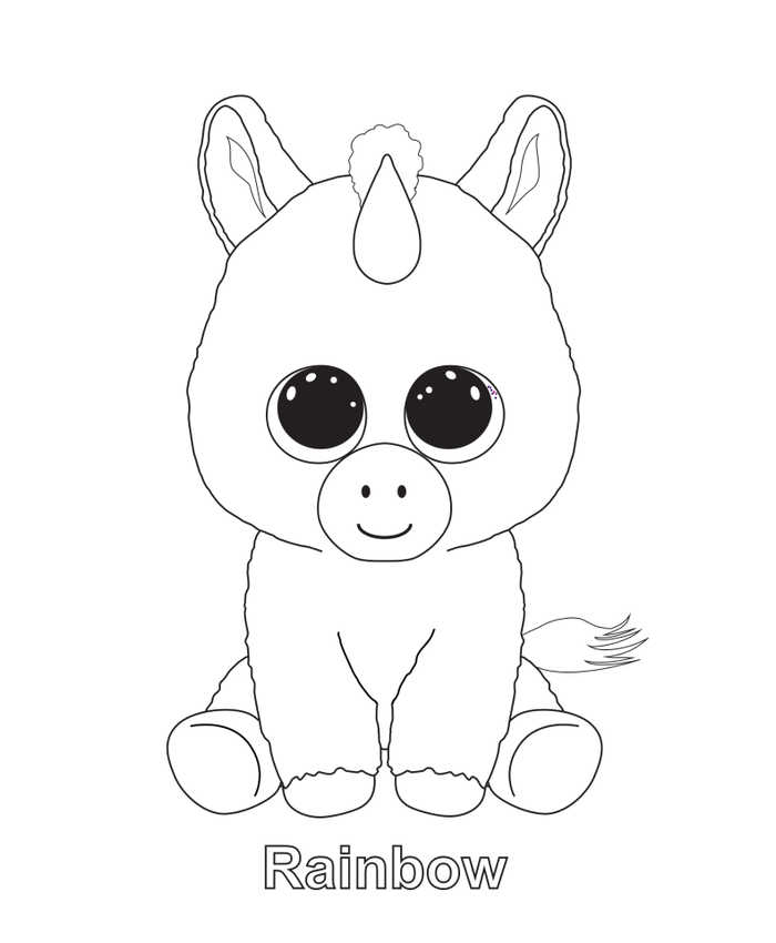 Rainbow Beanie Boo Coloring Pages