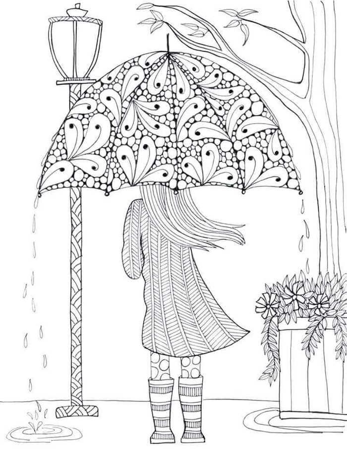 Rainy Day Coloring Pages For Adults