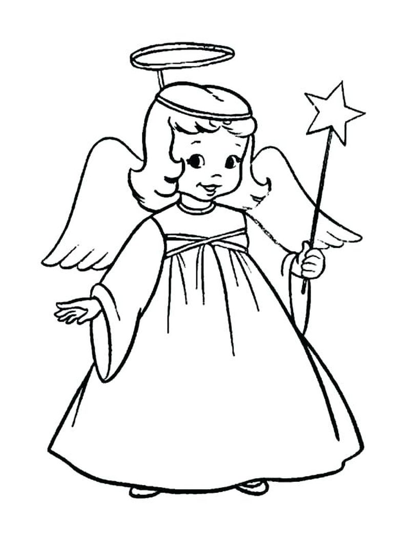 Realistic Angel Coloring Pages