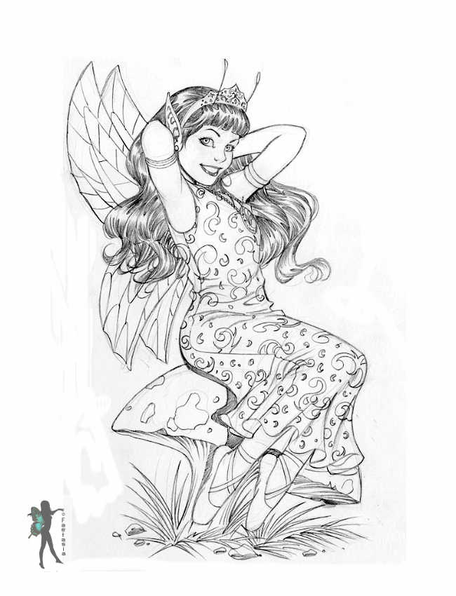 realistic fairy coloring pages