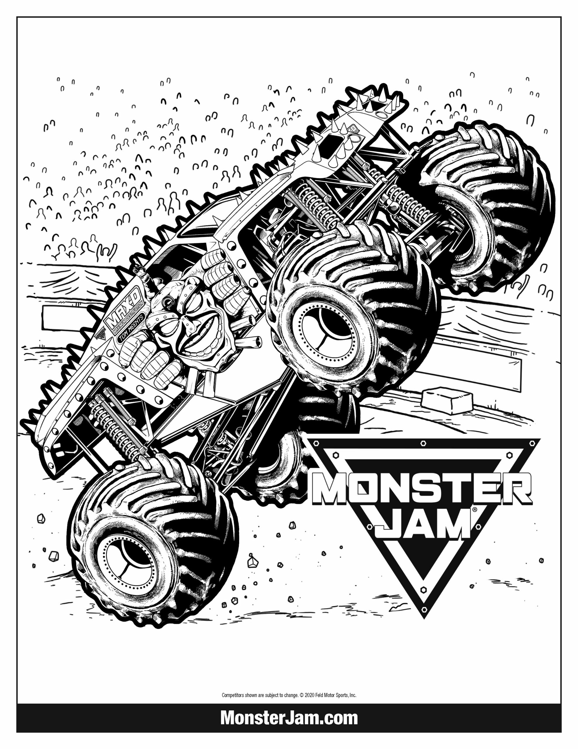 realistic monster jam coloring pages