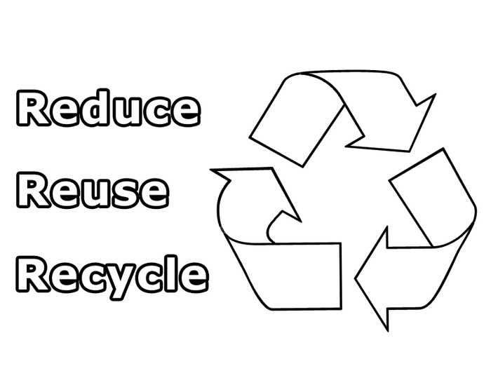 Reduce Recycle Reuse Coloring Page