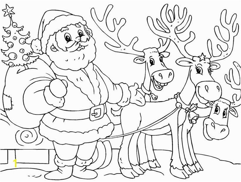 Reindeer Head Coloring Pages Free