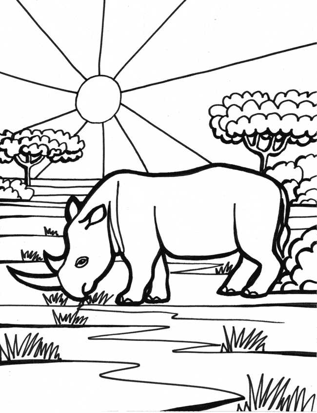Rhino Day Coloring Pages