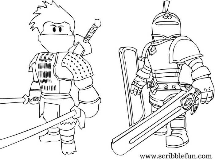 Roblox Coloring Pages Knight And Ninja