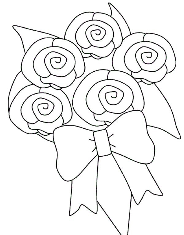 Rose Bouquet S For Kidsc Coloring Pages Printable