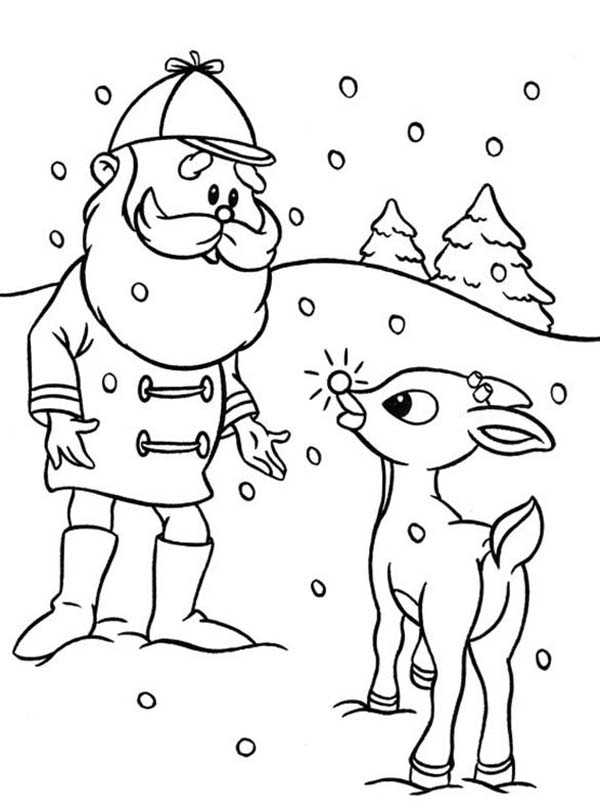 Rudolph With Your Nose So Bright Coloring Page