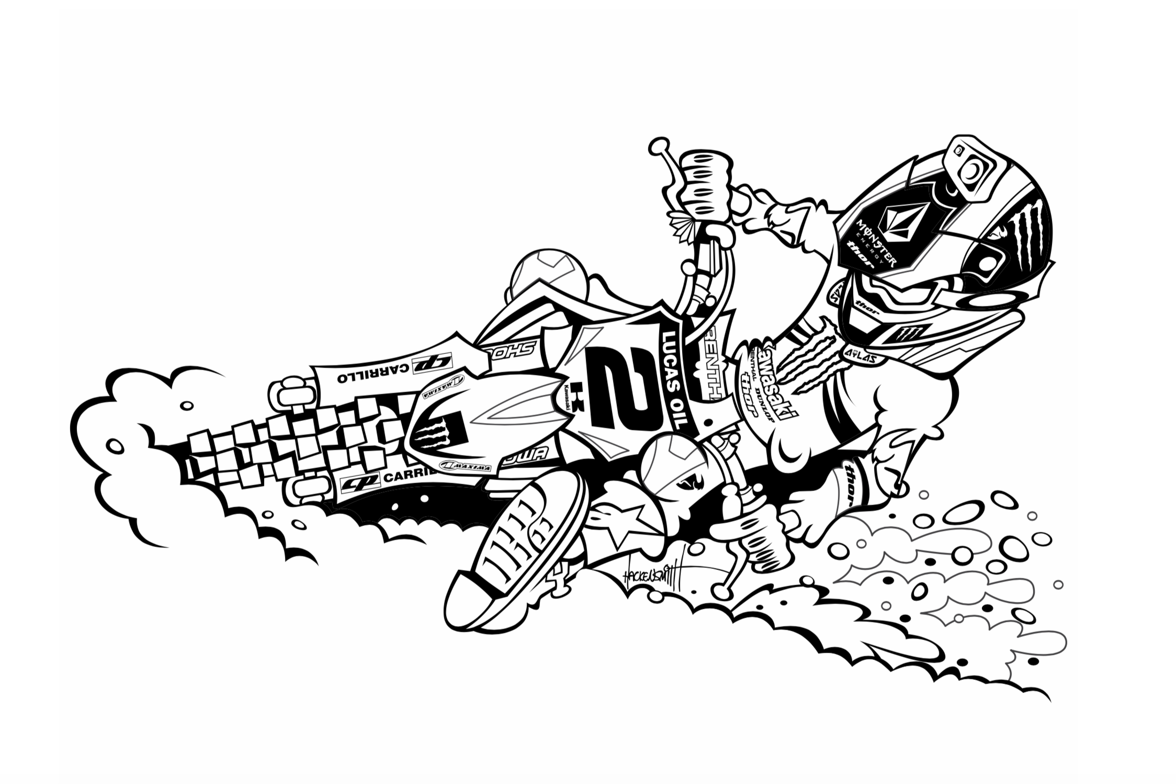 rugged motorcycle racing coloring pages