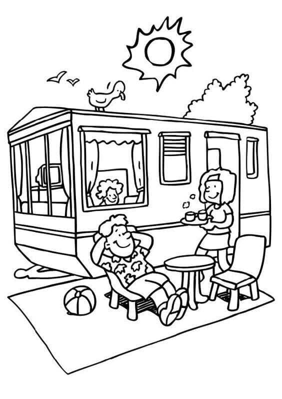 Rv Camping Coloring Pages