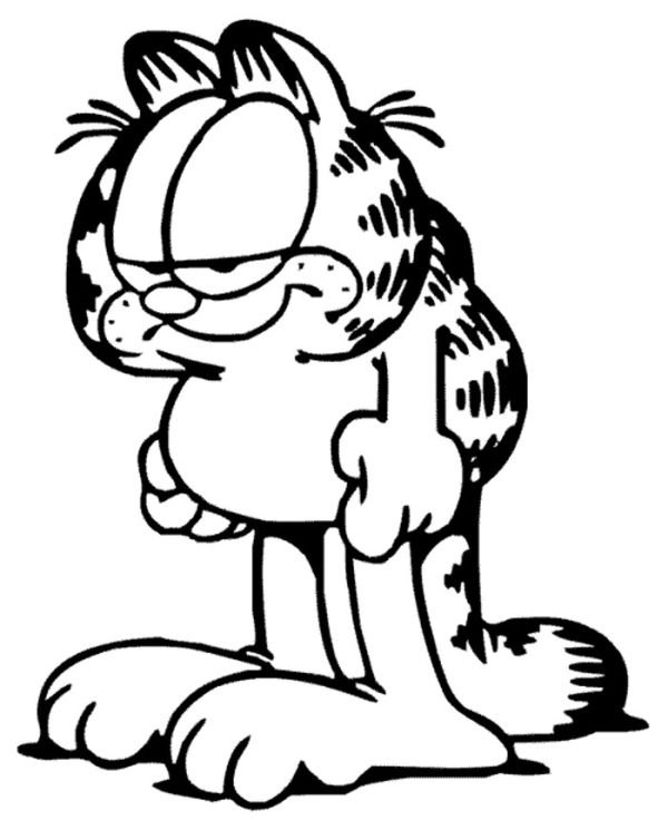 Sad garfield coloring pages