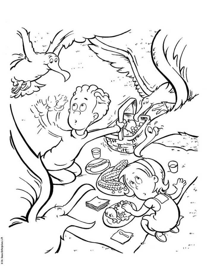 Sally And Nick Cat In The Hat Coloring Pages