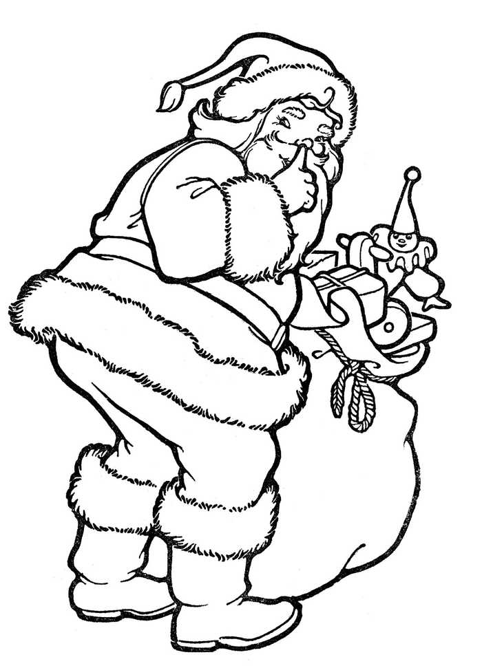 Santa Delivering Presents Coloring Page