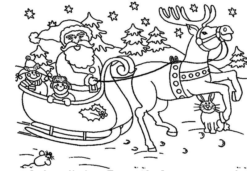 Santa Reindeer Coloring Pages