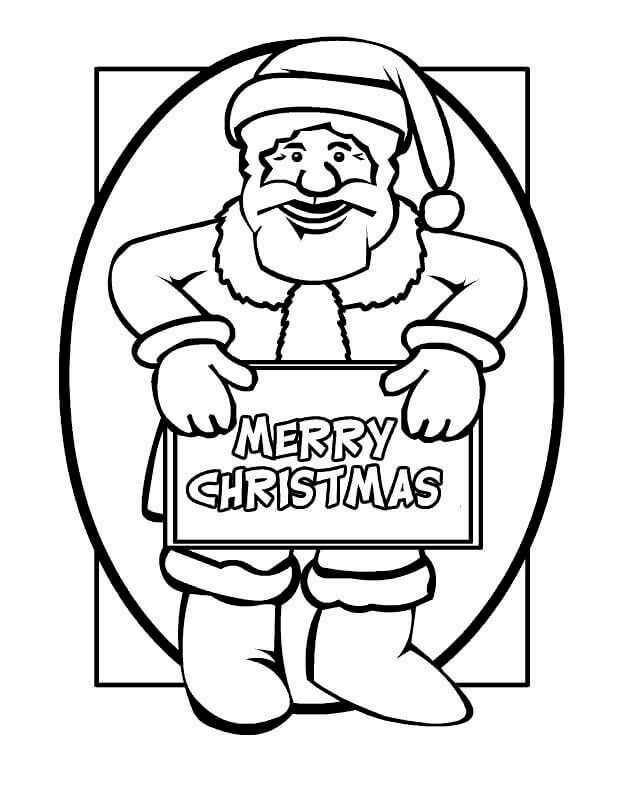 Santa Wishing Merry Christmas Coloring Pages