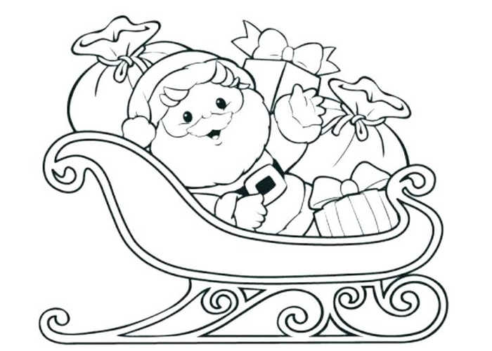 Santas Sleigh Coloring Page Printable