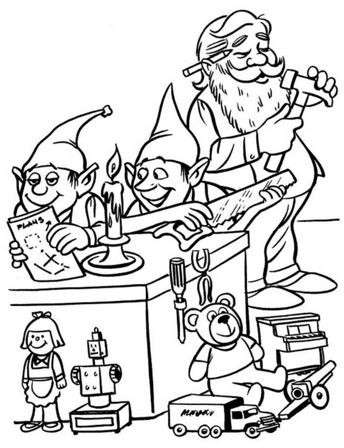 Santas Workshop Coloring Pages 1