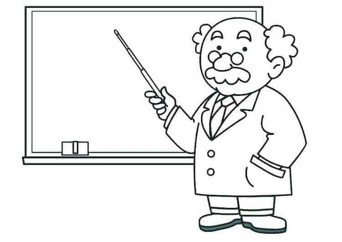 Science Teacher Coloring Page