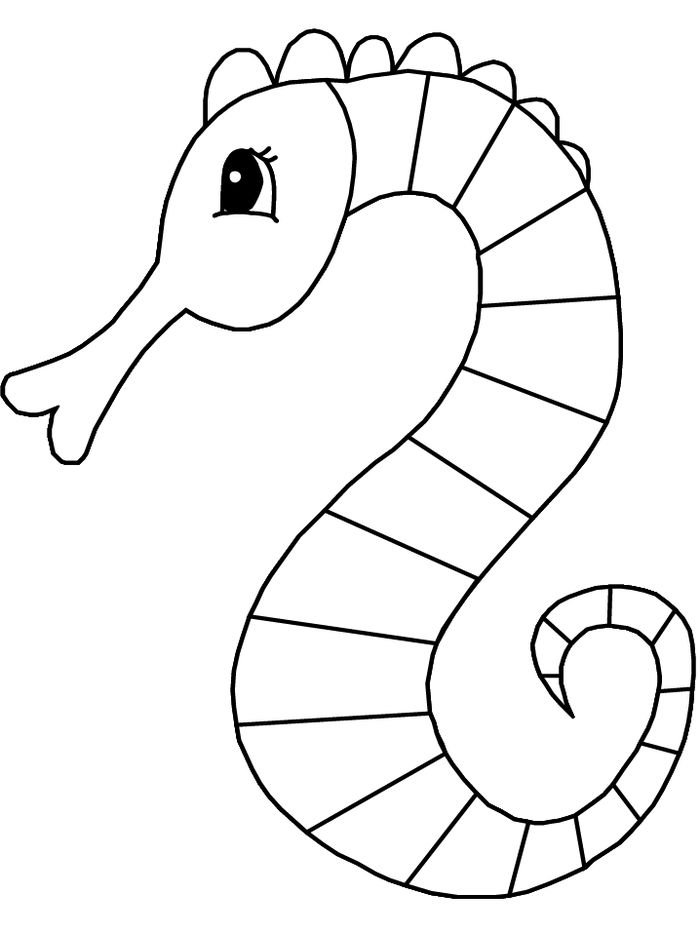 Seahorse Easy Coloring Pages