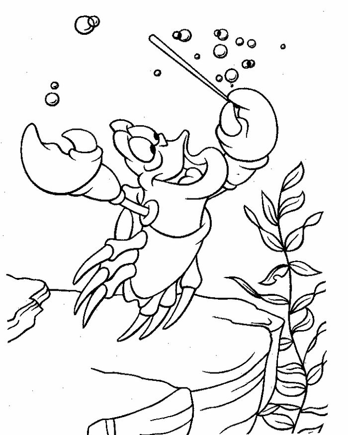 Sebastian Little Mermaid Coloring Pages