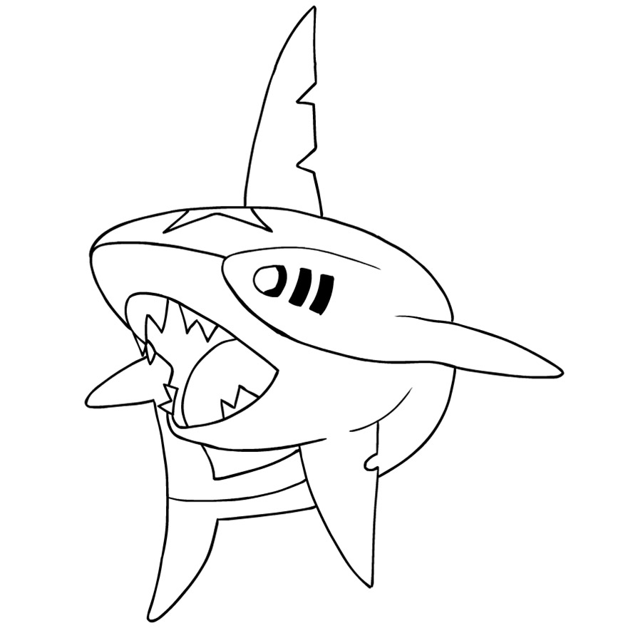 sharpedo coloring pages to print