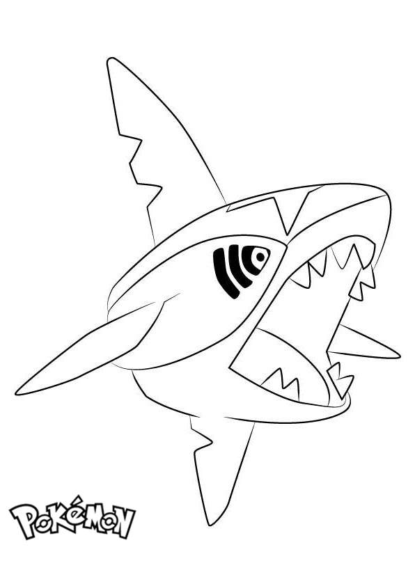 sharpedo from pokemon coloring pages