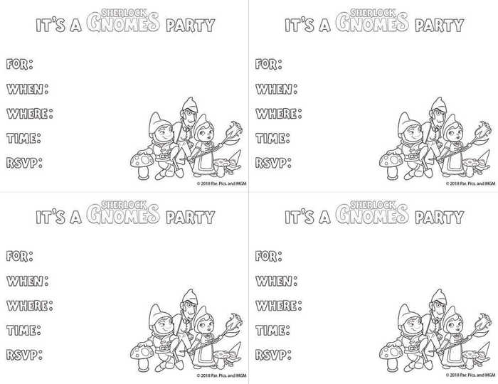 Sherlock Gnomes Activity Sheet