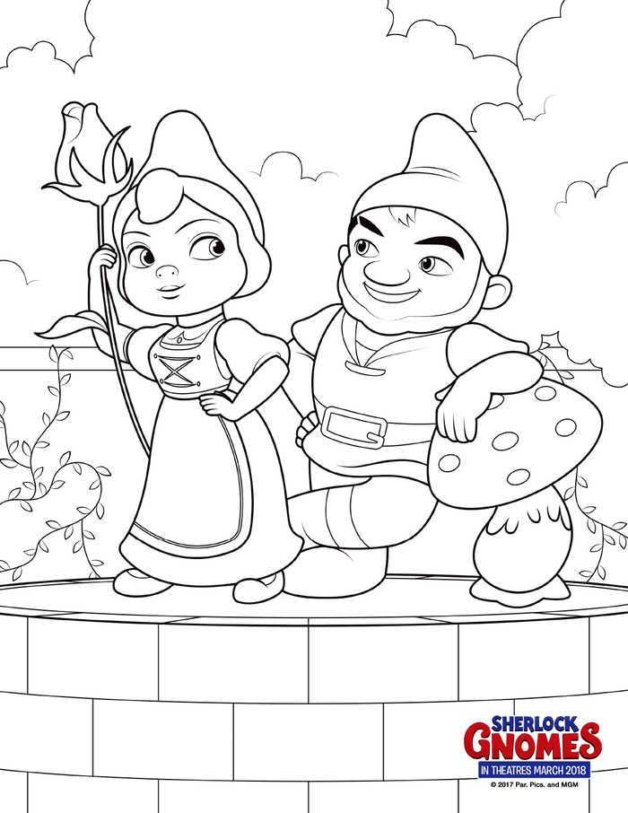 Sherlock Gnomes Coloring Pages Gnomeo And Juliet