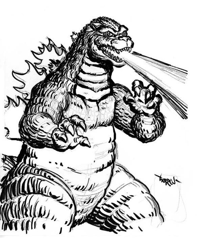 Printable Godzilla Coloring Pages PDF