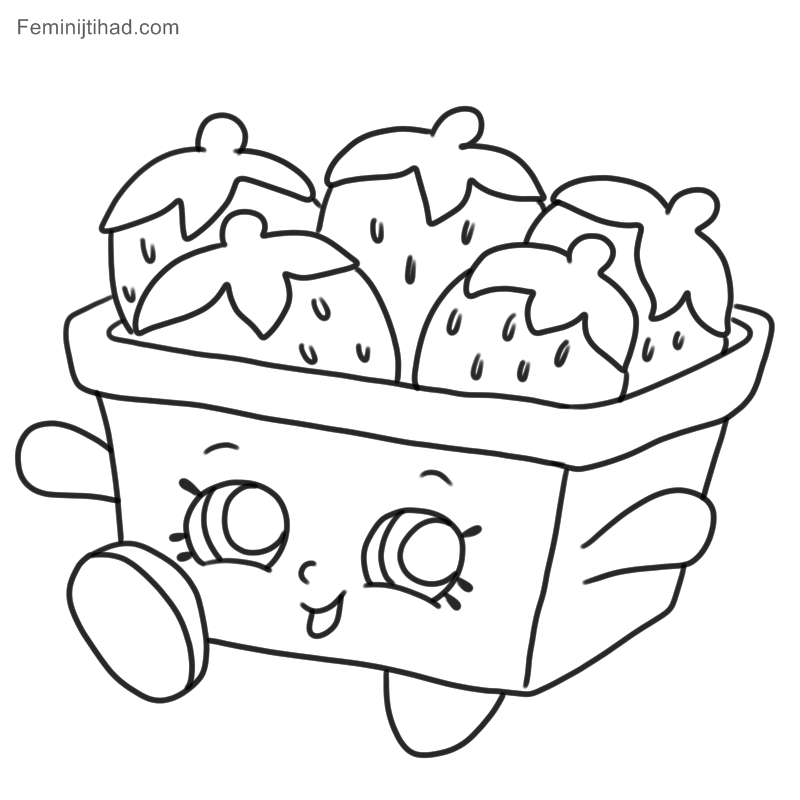 Shopkins coloring page strawberry top