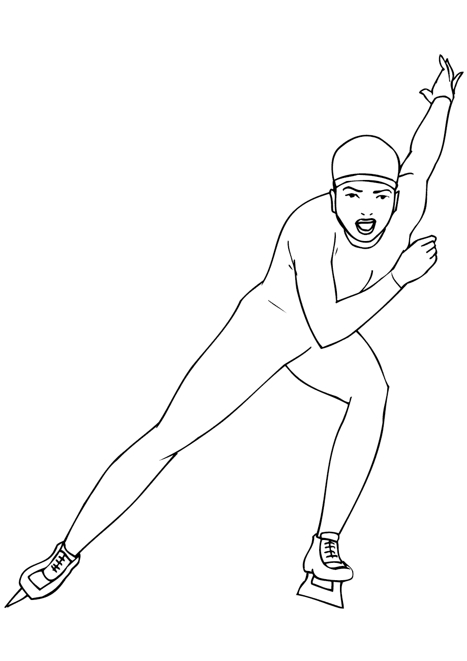 short track speed skating coloring page...