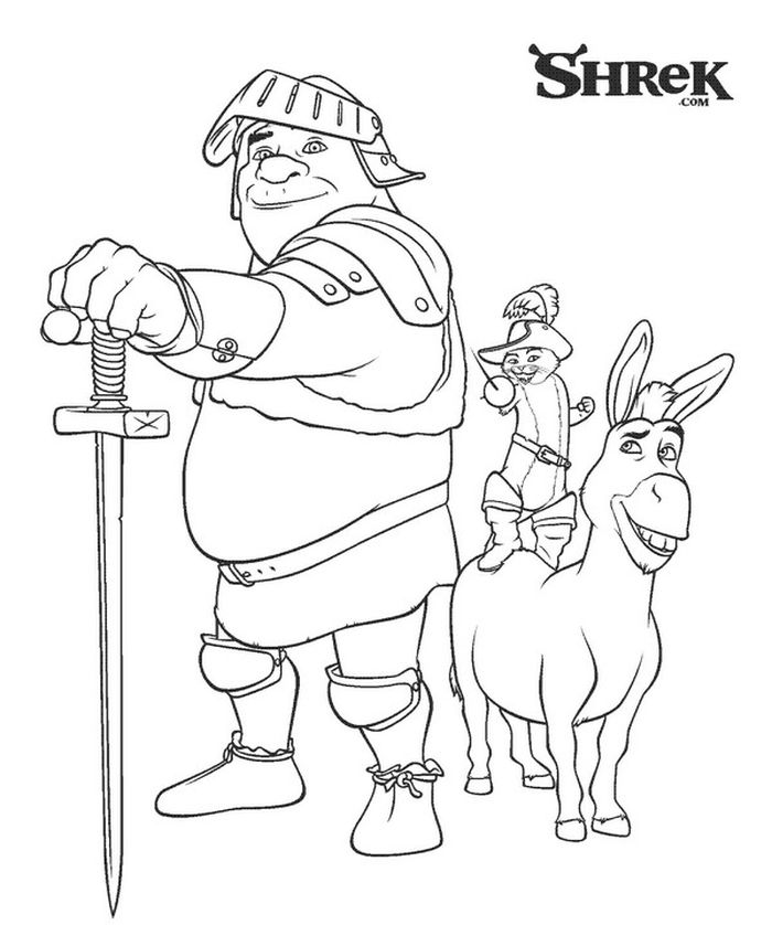 Shrek And Donkey Coloring Pages