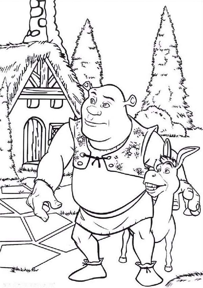 Shrek Christmas Coloring Pages