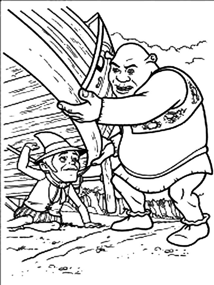 Shrek Coloring Pages With Dad