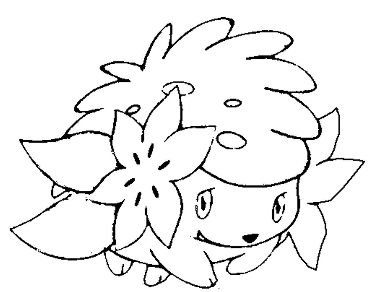 shy shaymin coloring pages