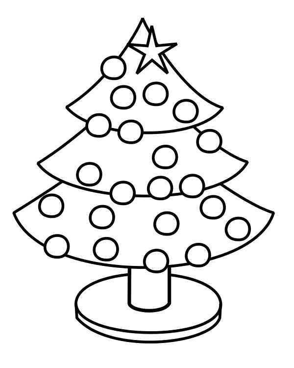 Simple Christmas Tree Coloring Pages