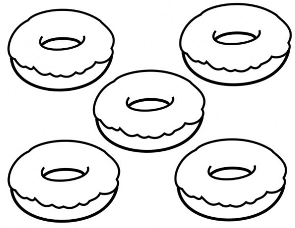 Simple Donuts Coloring Pages