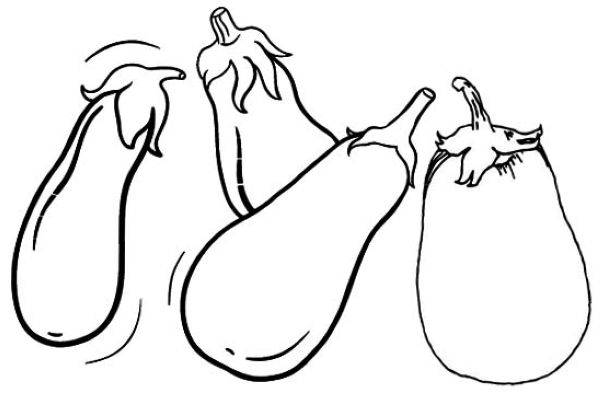 Simple Eggplant Coloring Page