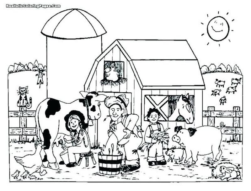 Simple Farm Animal Coloring Pages