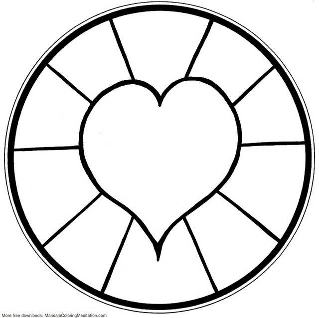 Simple Heart Mandala For Kids