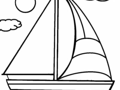 Simple Sailboat Coloring Pages for Kids