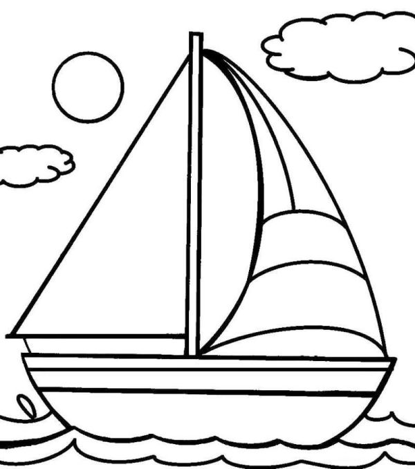Simple Sailboat Coloring Pages for Kids