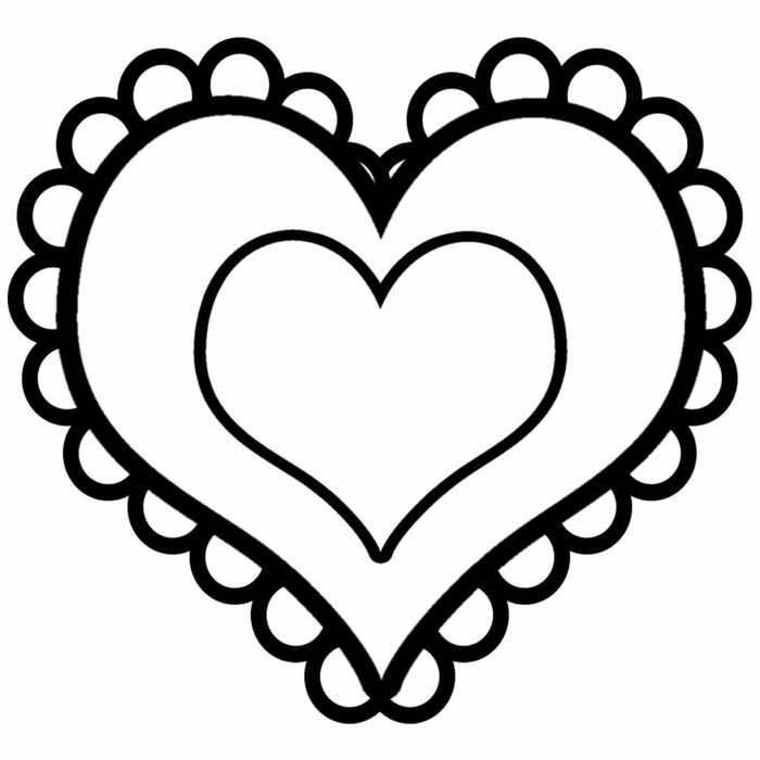 Simple Valentines Day Heart Coloring Pages